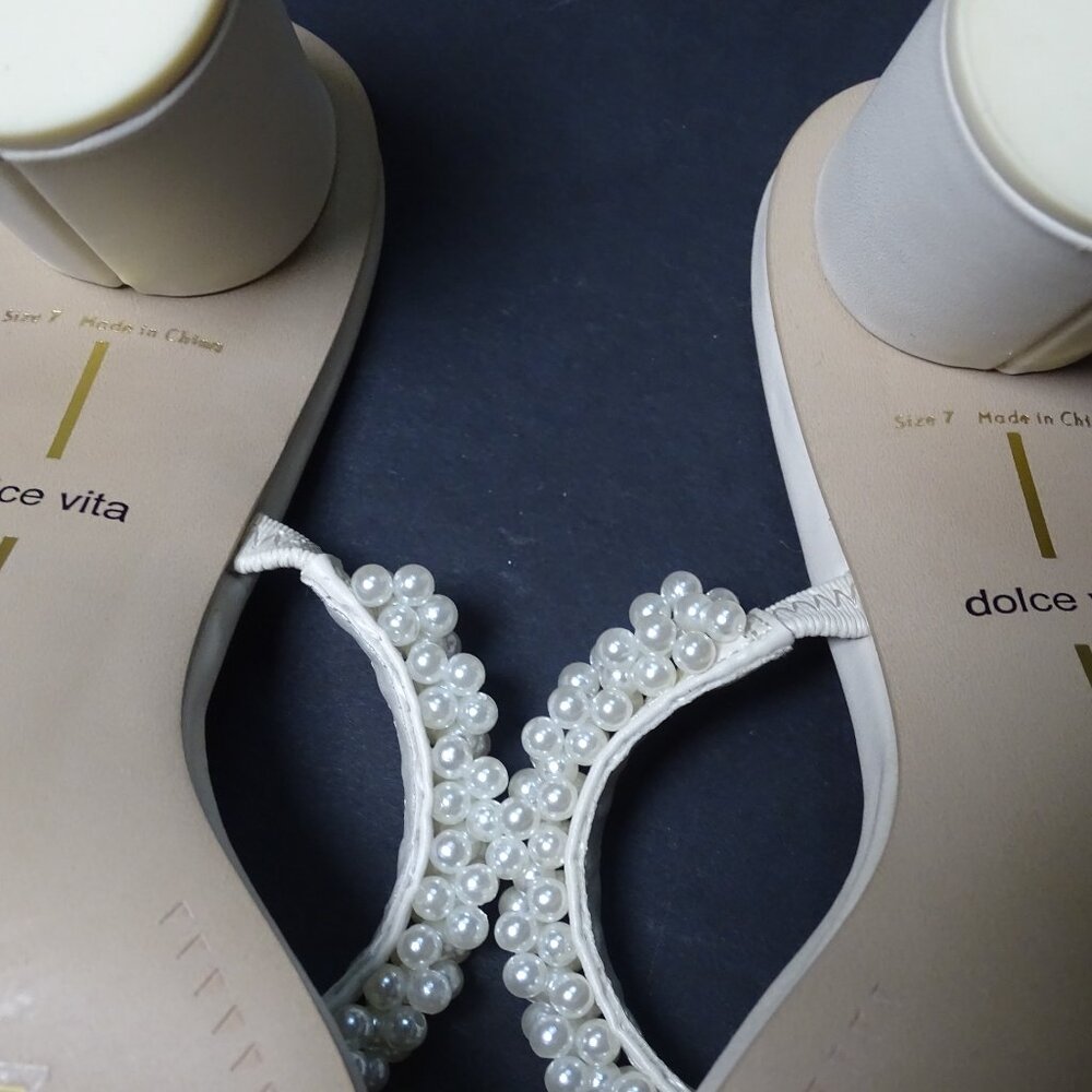 Dolce Vita Ivory Pearl Heels - Picture 7 of 9